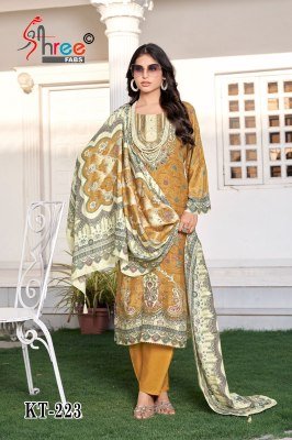 Shree Fab KT 223 Unstitched Suit Pure Viscose Maslin Digital Print with Hand Work  Pure Viscose Rayon Bottom And Dupatta Wholesale dress material catalogs