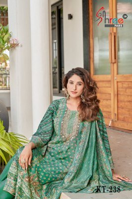 Shree Fab KT 238 Pure Viscose maslin Rayon Dress Material Digital Print And Hand Work Wholesale wholesale catalogs