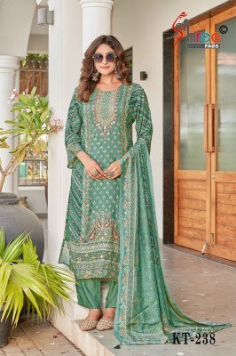 Shree Fab KT 238 Pure Viscose maslin Rayon Dress Material Digital Print And Hand Work Wholesale dress material catalogs