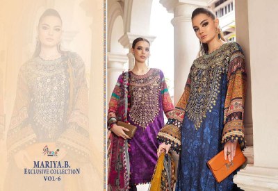 Shree Fab Maria B Exclusive Collection Vol 6 Pure Cotton Embroidery Work Cotton dupatta Pakistani suits catalogue buy wholesale price in India  pakistani suit catalogs