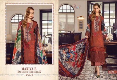 Shree Fab Maria B Exclusive Collection Vol 6 Pure Cotton Embroidery Work Chiffon dupatta Pakistani suits catalogue buy wholesale price in India  pakistani suit catalogs