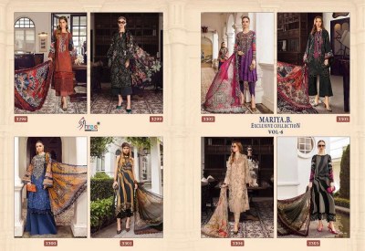 Shree Fab Maria B Exclusive Collection Vol 6 Pure Cotton Embroidery Work Chiffon dupatta Pakistani suits catalogue buy wholesale price in India  pakistani suit catalogs