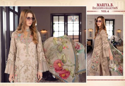 Shree Fab Maria B Exclusive Collection Vol 6 Pure Cotton Embroidery Work Chiffon dupatta Pakistani suits catalogue buy wholesale price in India  pakistani suit catalogs