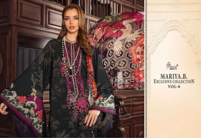 Shree Fab Maria B Exclusive Collection Vol 6 Pure Cotton Embroidery Work Chiffon dupatta Pakistani suits catalogue buy wholesale price in India  pakistani suit catalogs