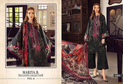 Shree Fab Maria B Exclusive Collection Vol 6 Pure Cotton Embroidery Work Chiffon dupatta Pakistani suits catalogue buy wholesale price in India  pakistani suit catalogs