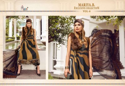 Shree Fab Maria B Exclusive Collection Vol 6 Pure Cotton Embroidery Work Chiffon dupatta Pakistani suits catalogue buy wholesale price in India  pakistani suit catalogs