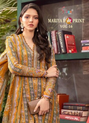 Shree Fab Maria B M Print Vol 16 Pure Chiffon Dupatta Summer collection Patches Work Pakistani suits wholesale Price  Shree fab