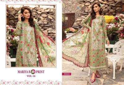 Shree Fab Maria B M Print Vol 16 Pure Cotton Dupatta Summer collection Patches Work Pakistani suits wholesale Price  pakistani suit catalogs