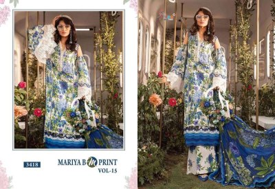 Shree Fab Maria B M Print Vol 15 Exclusive Embroidery Patches Work Cotton Dupatta Pakistani Suits catalogue wholesale rate  pakistani suit catalogs