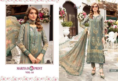 Shree Fab Maria B M Print Vol 16 Pure Cotton Dupatta Summer collection Patches Work Pakistani suits wholesale Price  pakistani suit catalogs