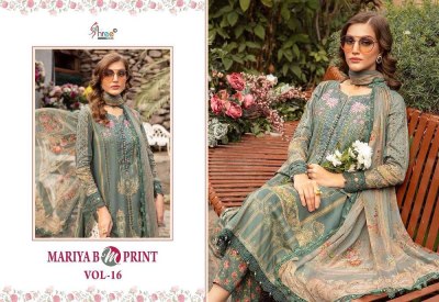 Shree Fab Maria B M Print Vol 16 Pure Cotton Dupatta Summer collection Patches Work Pakistani suits wholesale Price  pakistani suit catalogs