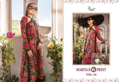 Shree Fab Maria B M Print Vol 16 Pure Chiffon Dupatta Summer collection Patches Work Pakistani suits wholesale Price  pakistani suit catalogs