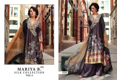 Shree Fab Maria B Silk Collection Vol 5 Nx Pure Japn Satin Digital Print Patches Work Embroidery Work Pakistani suits catalogue wholesale rate  pakistani suit catalogs