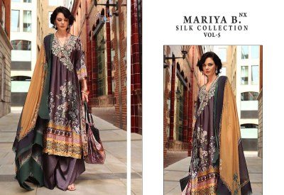 Shree Fab Maria B Silk Collection Vol 5 Nx Pure Japn Satin Digital Print Patches Work Embroidery Work Pakistani suits catalogue wholesale rate  pakistani suit catalogs