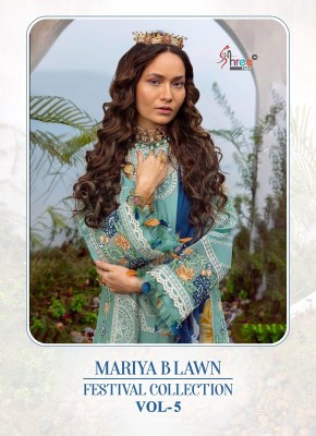 Shree Fab Mariya B lawn Festival Collection Vol 5 Lawn Cotton Embordered Pakistani Suits  Wholesale Rate   Shree fab