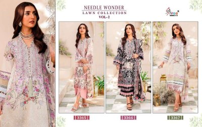 Shree Fab Needle Wonder Lawn Collection Vol 2 Pure Cotton Patches Work Chiffon Dupatta Pakistani suits catalogue wholesaler supplier  pakistani suit catalogs