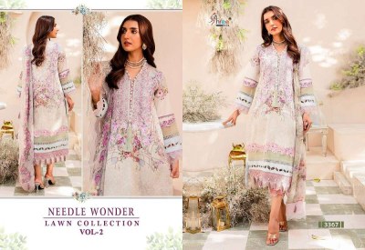 Shree Fab Needle Wonder Lawn Collection Vol 2 Pure Cotton Patches Work Cotton Dupatta Pakistani suits catalogue wholesale rate  pakistani suit catalogs