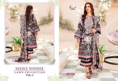 Shree Fab Needle Wonder Lawn Collection Vol 2 Pure Cotton Patches Work Chiffon Dupatta Pakistani suits catalogue wholesaler supplier  pakistani suit catalogs