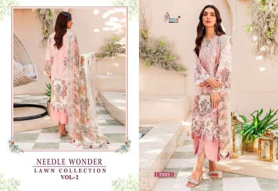 Shree Fab Needle Wonder Lawn Collection Vol 2 Pure Cotton Patches Work Chiffon Dupatta Pakistani suits catalogue wholesaler supplier  pakistani suit catalogs