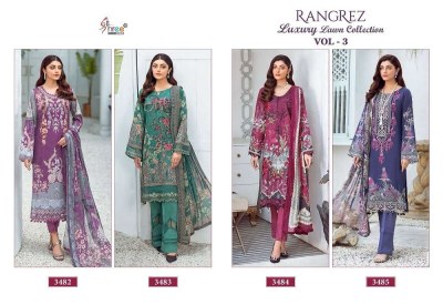 Shree Fab Rangrez Luxcury Lawn Collection Vol 3 Pure Cotton Patches Work Pakistani suits seller  pakistani suit catalogs