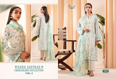 Shree Fab Sana Safinaz Chikankari Collection Vol 2 Pure Cotton  Self Embroidery Pakistani suits catalogue with Embordered dupatta   pakistani suit catalogs