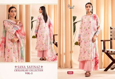 Shree Fab Sana Safinaz Chikankari Collection Vol 2 Pure Cotton  Self Embroidery Pakistani suits catalogue with Embordered dupatta   pakistani suit catalogs