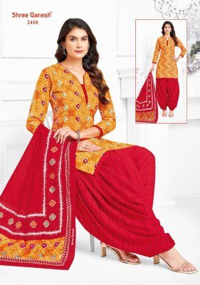 Shree Ganesh Bandhani Patiyala Vol 04 Pure Cotton Unstitched Dress Material Set  Printed Top  Bottom And Dupatta Wholesale dress material catalogs