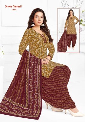 Shree Ganesh Bandhani Patiyala Vol 04 Pure Cotton Unstitched Dress Material Set  Printed Top  Bottom And Dupatta Wholesale dress material catalogs