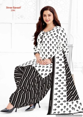 Shree Ganesh by White And Black Vol 3 pure cotton printed unstitched dress material catalogue at low rate Shree Ganesh