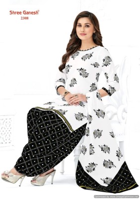 Shree Ganesh by White And Black Vol 3 pure cotton printed unstitched dress material catalogue at low rate salwar kameez catalogs