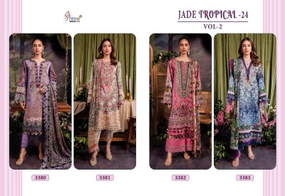 Shree fab by Jade tropical 24 pure cotton printed embroidered Pakistani suit catalogue at low rate pakistani suit catalogs