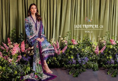 Shree fab by Jade tropical 24 pure cotton printed embroidered Pakistani suit catalogue at low rate pakistani suit catalogs