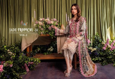 Shree fab by Jade tropical 24 pure cotton printed embroidered Pakistani suit catalogue at low rate pakistani suit catalogs