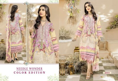 Shree fab by Needle wonder colour edition pure cotton printed Pakistani suit catalogue at low rate pakistani suit catalogs