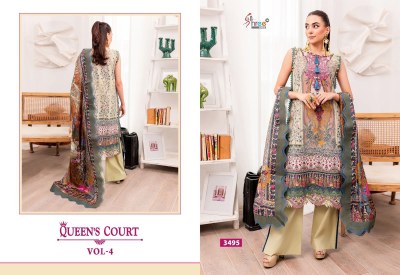 Shree fab by Queens court vol 4 cotton embroidered unstitched salwar suit catalogue at low rate salwar kameez catalogs