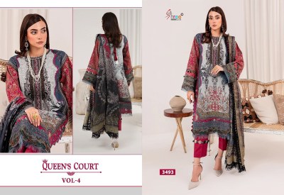 Shree fab by Queens court vol 4 cotton embroidered unstitched salwar suit catalogue at low rate salwar kameez catalogs