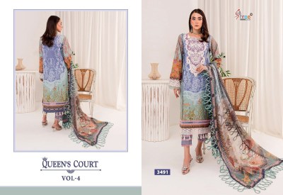 Shree fab by Queens court vol 4 cotton embroidered unstitched salwar suit catalogue at low rate salwar kameez catalogs