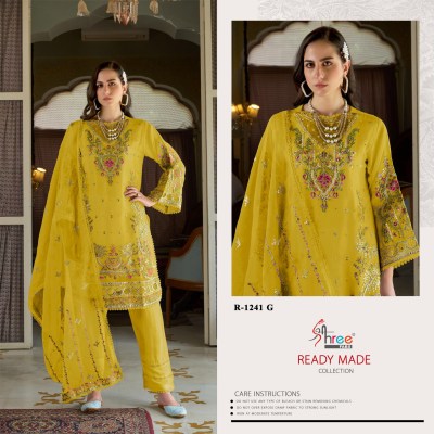 Shree fab by R 1241 organza embroidered fancy designer readymade suit catalogue at low rate readymade suit catalogs