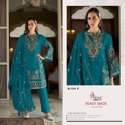 Shree fab by R 1241 organza embroidered fancy designer readymade suit catalogue at low rate readymade suit catalogs