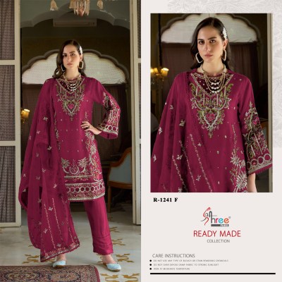 Shree fab by R 1241 organza embroidered fancy designer readymade suit catalogue at low rate readymade suit catalogs