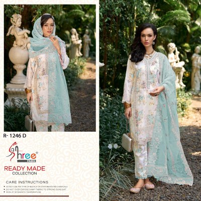 Shree fab by R 1246 fancy organza digital printed kurti pant and dupatta catalogue at affordable rate readymade suit catalogs