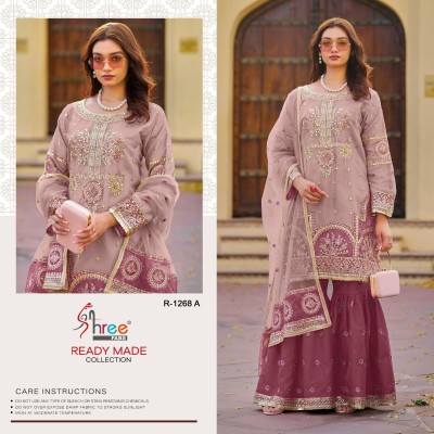 Shree fab design R 1268 organza embroidered designer fancy sharara suit catalogue at low rate fancy sharara suit Catalogs