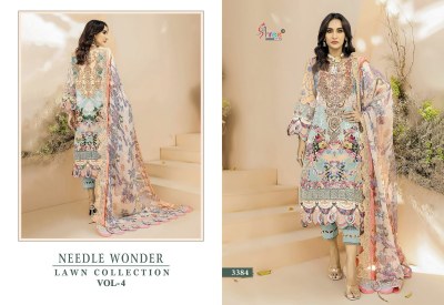 Shree fab needle wonder by lawn collection vol 4 pure cotton printed unstitched salwar kameez catalogue at low rate pakistani suit catalogs