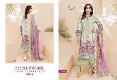 Shree fab needle wonder by lawn collection vol 4 pure cotton printed unstitched salwar kameez catalogue at low rate pakistani suit catalogs