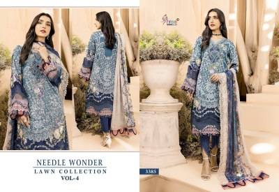 Shree fab needle wonder by lawn collection vol 4 pure cotton printed unstitched salwar kameez catalogue at low rate pakistani suit catalogs