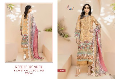 Shree fab needle wonder by lawn collection vol 4 pure cotton printed unstitched salwar kameez catalogue at low rate pakistani suit catalogs