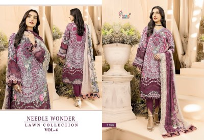 Shree fab needle wonder by lawn collection vol 4 pure cotton printed unstitched salwar kameez catalogue at low rate pakistani suit catalogs