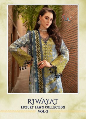 Shree fab present Riwayat luxury lawn collection vol 2 pure lawn cotton with embroidered Pakistani suit catalogue  Shree fab