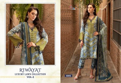 Shree fab present Riwayat luxury lawn collection vol 2 pure lawn cotton with embroidered Pakistani suit catalogue  pakistani suit catalogs