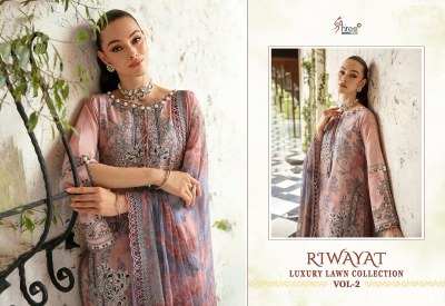 Shree fab present Riwayat luxury lawn collection vol 2 pure lawn cotton with embroidered Pakistani suit catalogue  pakistani suit catalogs